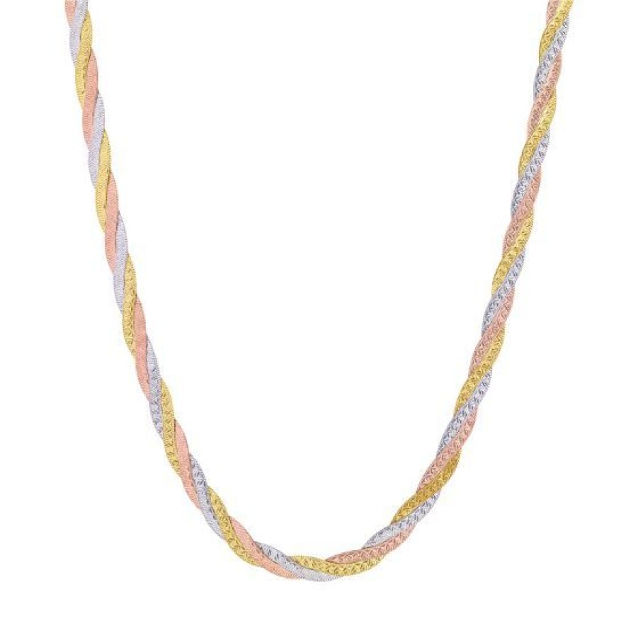 Joyeria Cristal Joyas | Gargantilla Oro Blanco, Amarillo Y Rosa Oro 14K