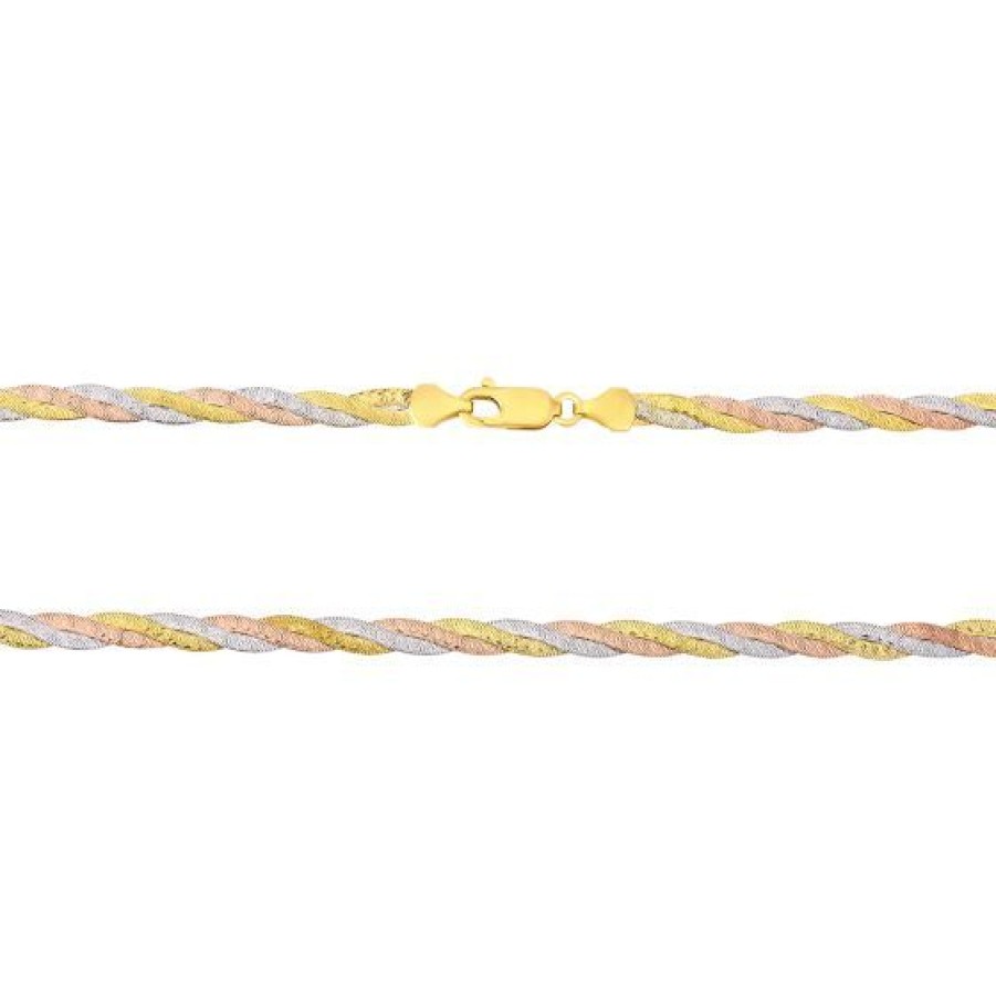 Joyeria Cristal Joyas | Gargantilla Oro Blanco, Amarillo Y Rosa Oro 14K