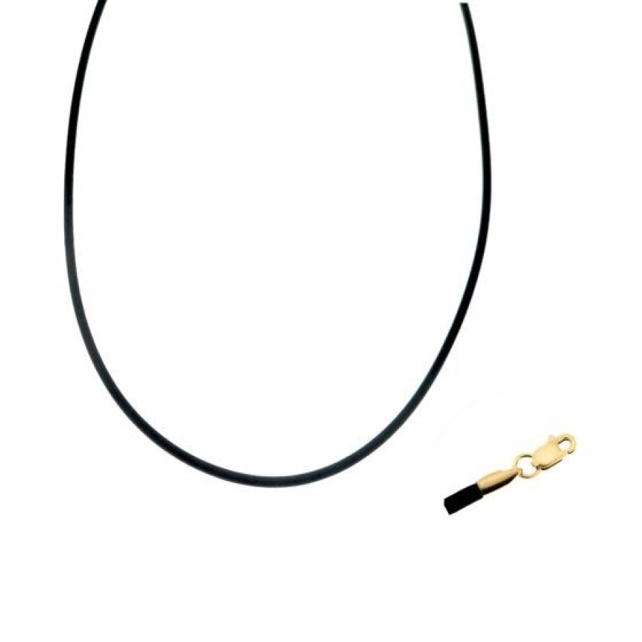 Joyeria Cristal Joyas | Cadena De Caucho Con Broche Oro 14K Largo 50 Cms