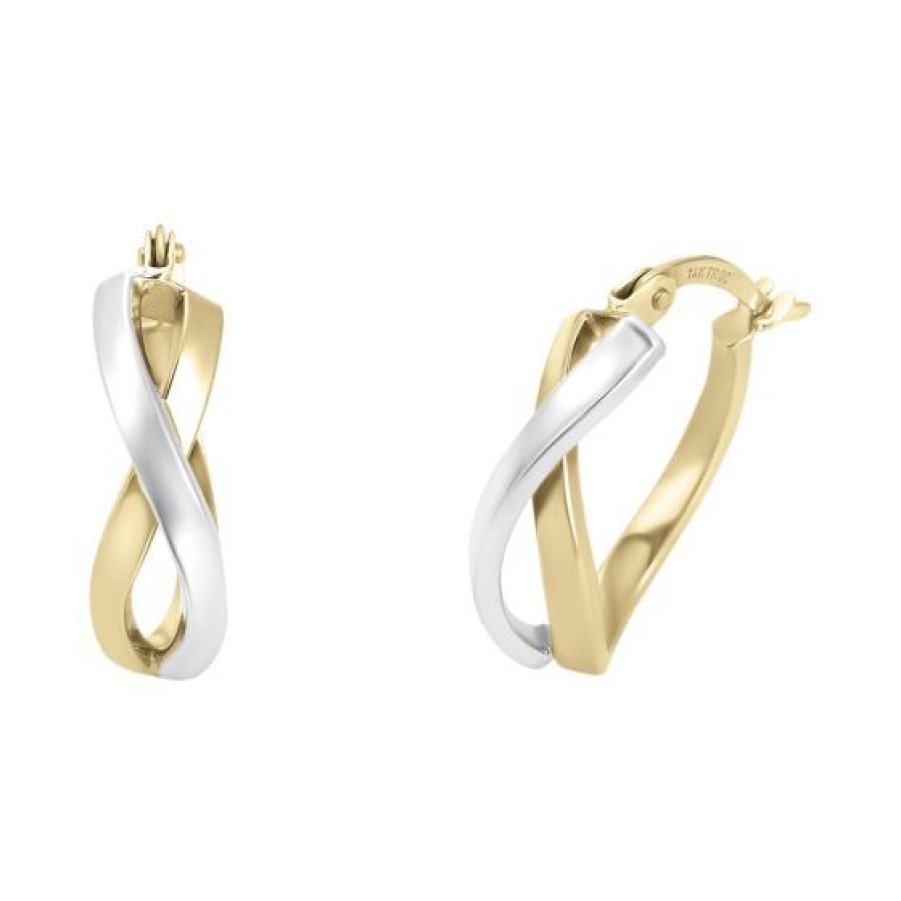 Joyeria Cristal Joyas | Arracadas Oro Blanco Y Amarillo Arpx3Te5759Yw