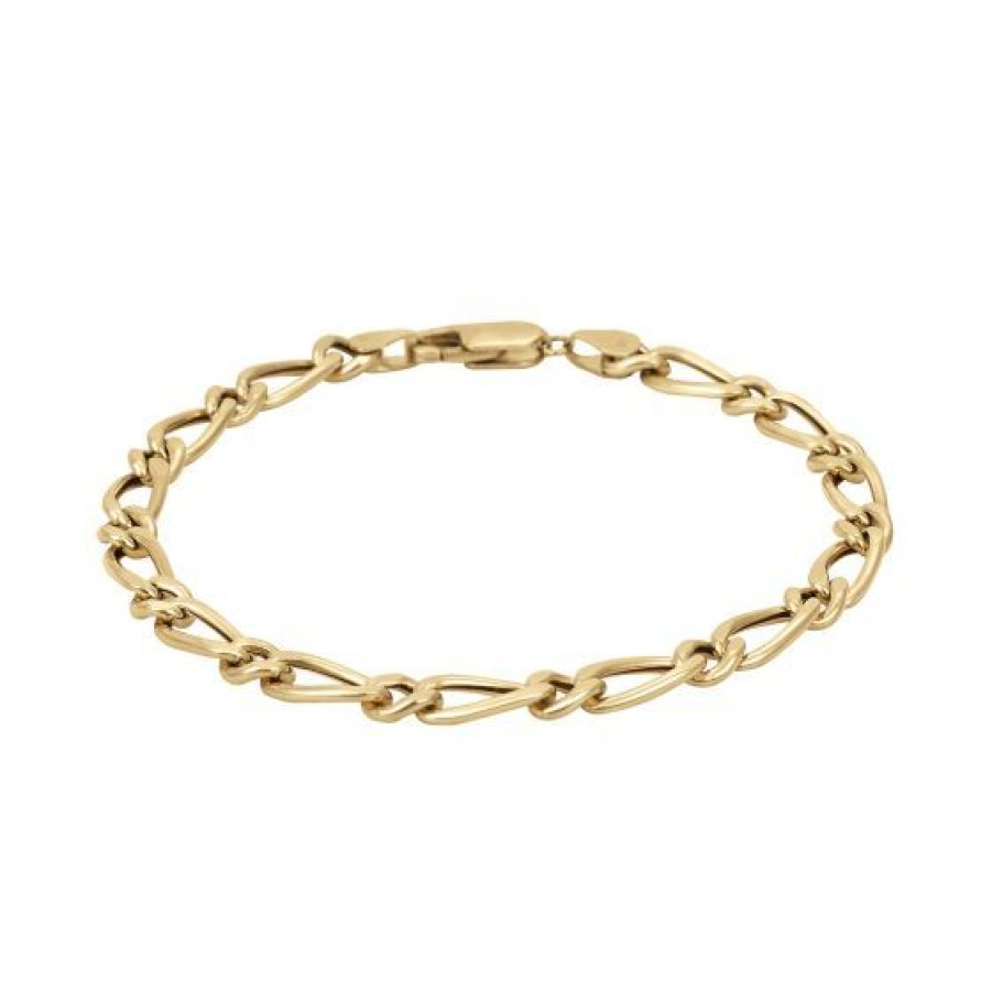 Joyeria Cristal Joyas | Pulsera Caballero Figaro Oro 14K