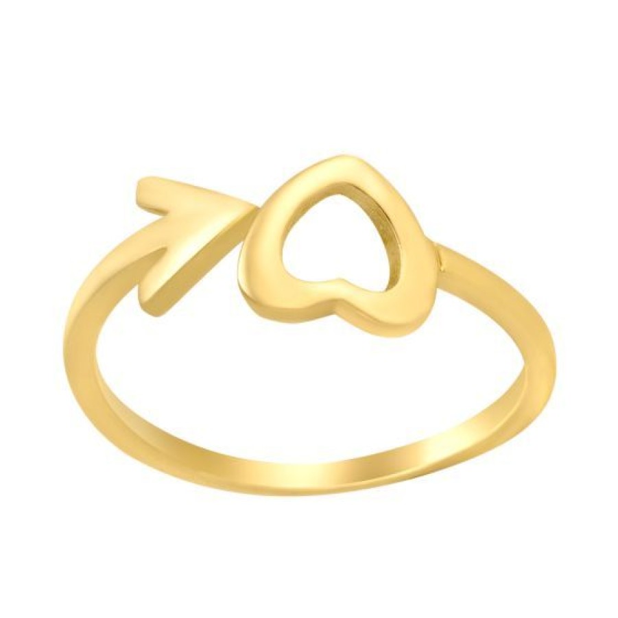 Joyeria Cristal Joyas | Anillo Corazon Y Flecha Oro 14K