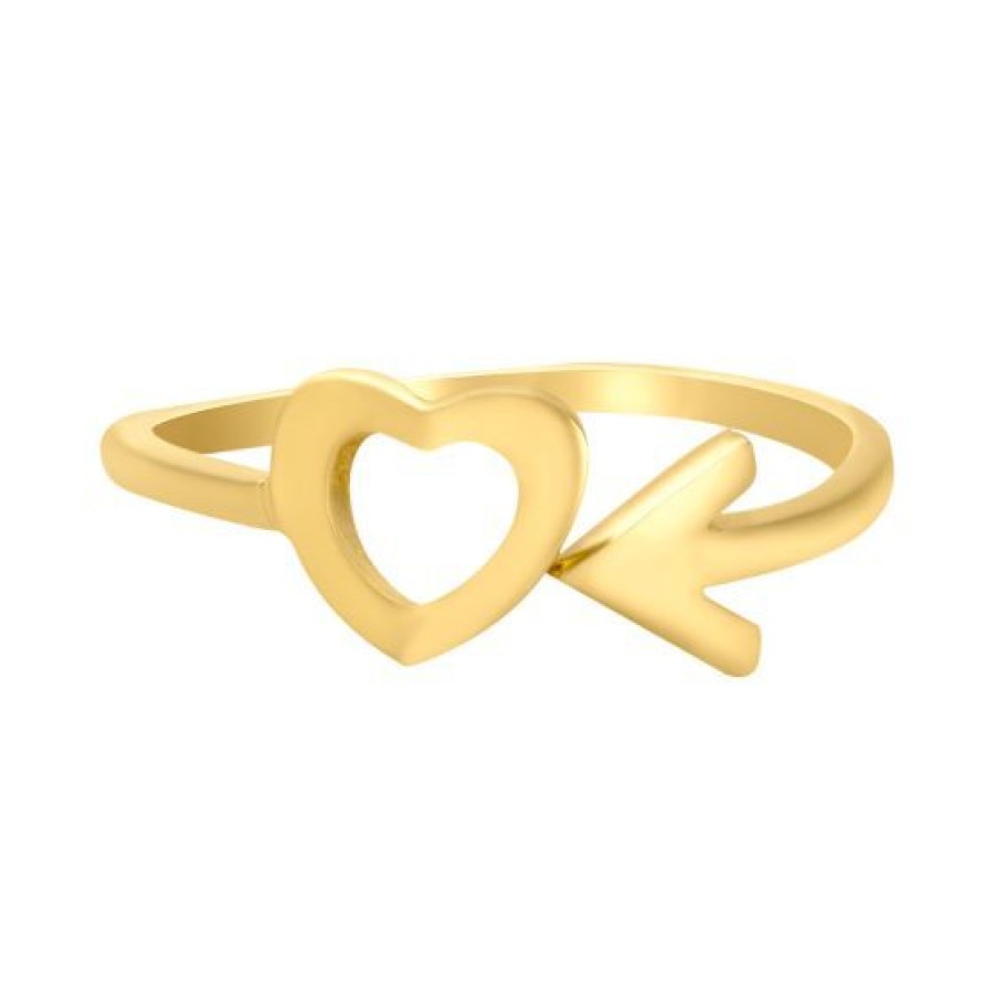 Joyeria Cristal Joyas | Anillo Corazon Y Flecha Oro 14K