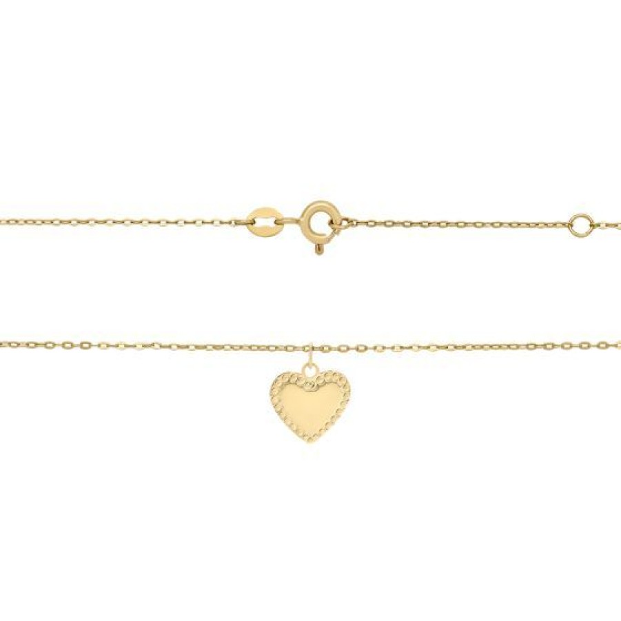 Joyeria Cristal Joyas | Dije Corazon Con Cadena Oro 14K