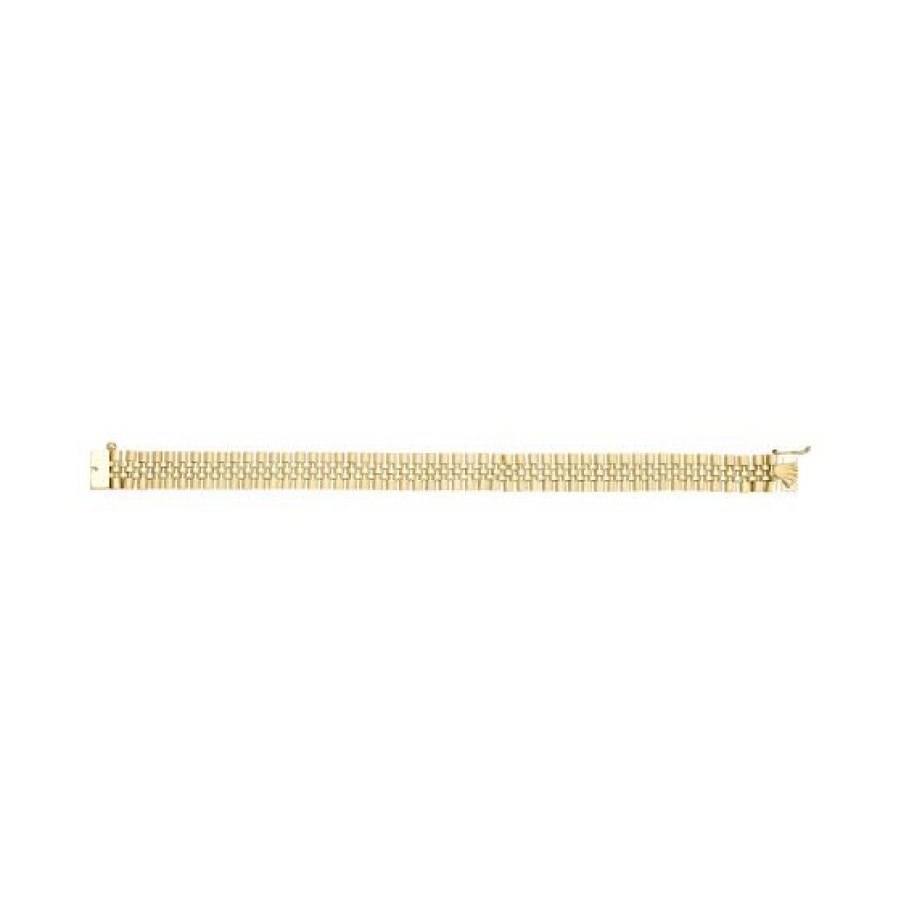 Joyeria Cristal Joyas | Pulsera Tejido Real Oro 14K 18 Cm