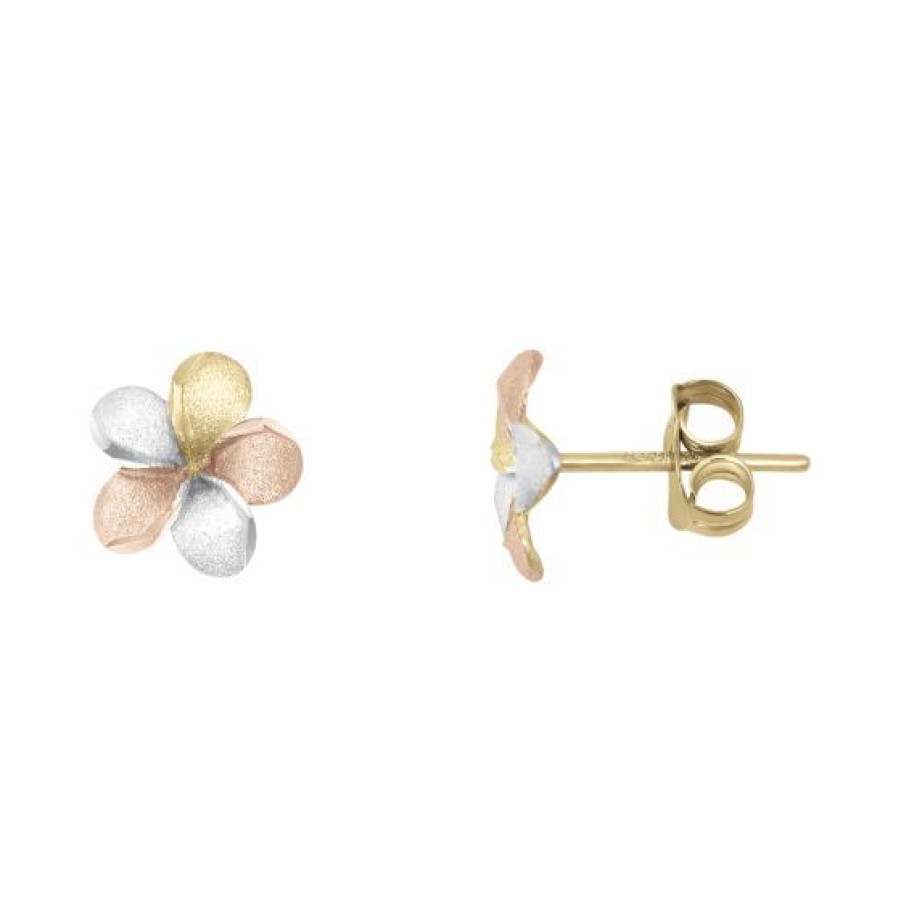 Joyeria Cristal Joyas | Aretes Flor Oro Florentino