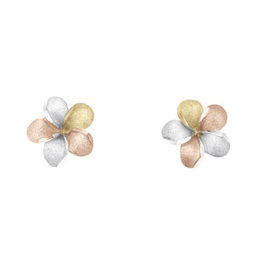 Joyeria Cristal Joyas | Aretes Flor Oro Florentino