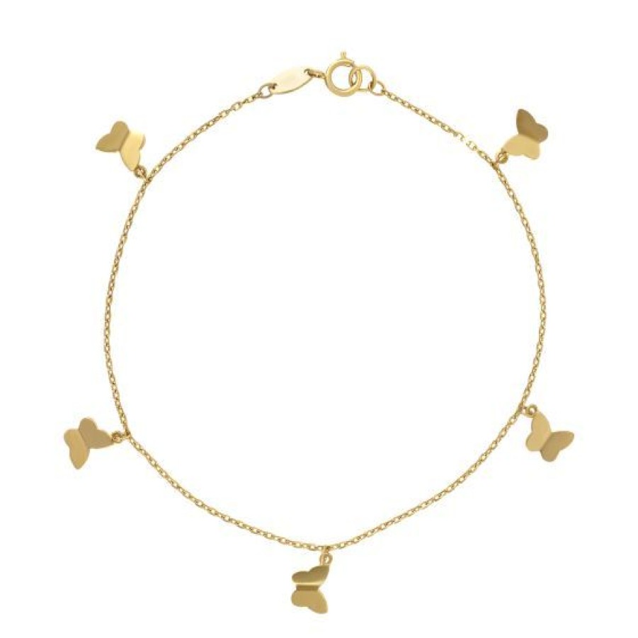 Joyeria Cristal Joyas | Pulsera Mariposas Oro 14K