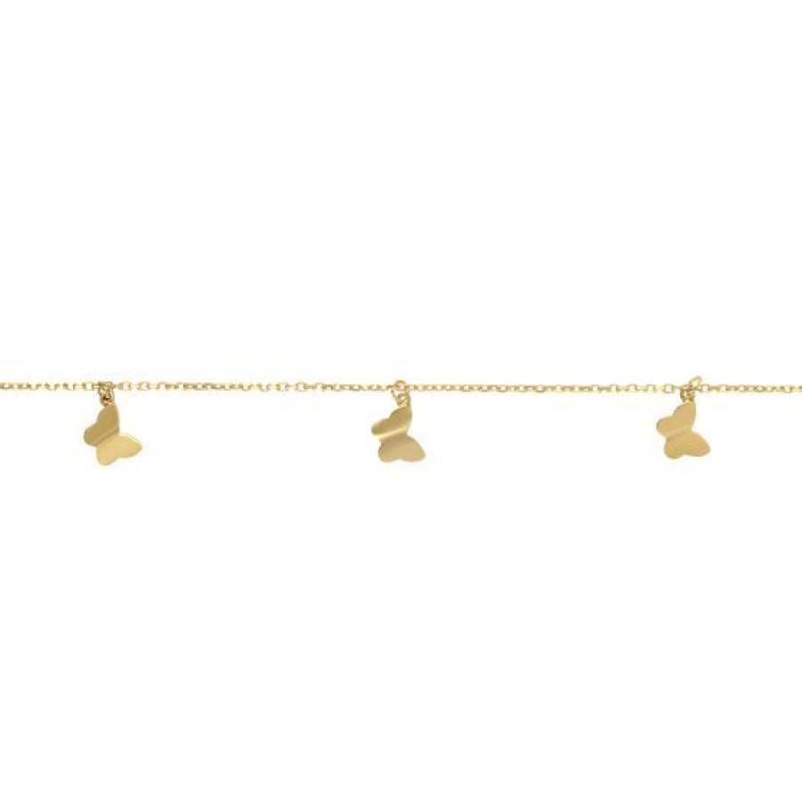 Joyeria Cristal Joyas | Pulsera Mariposas Oro 14K