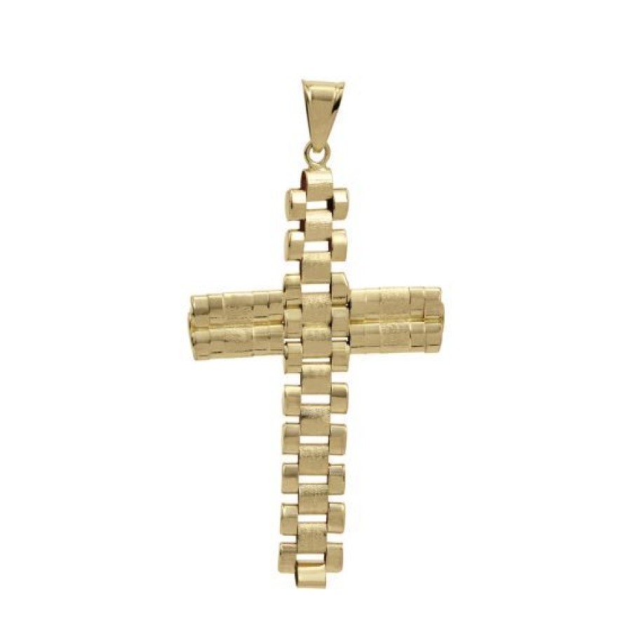 Joyeria Cristal Joyas | Cruz Hombre Coleccion Real Oro 14K 7 Mm