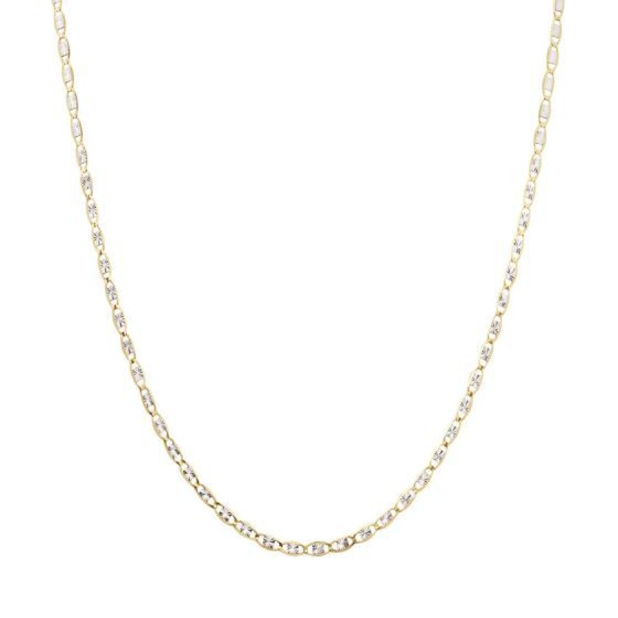 Joyeria Cristal Joyas | Cadena Eslabon Nudo Marino En Oro 14K Amarillo Y Blanco Largo 40 Cms