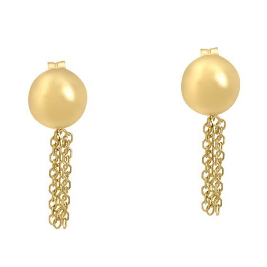 Joyeria Cristal Joyas | Aretes Bola Oro 14K