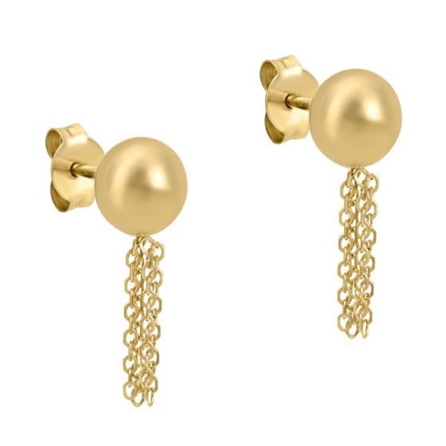 Joyeria Cristal Joyas | Aretes Bola Oro 14K