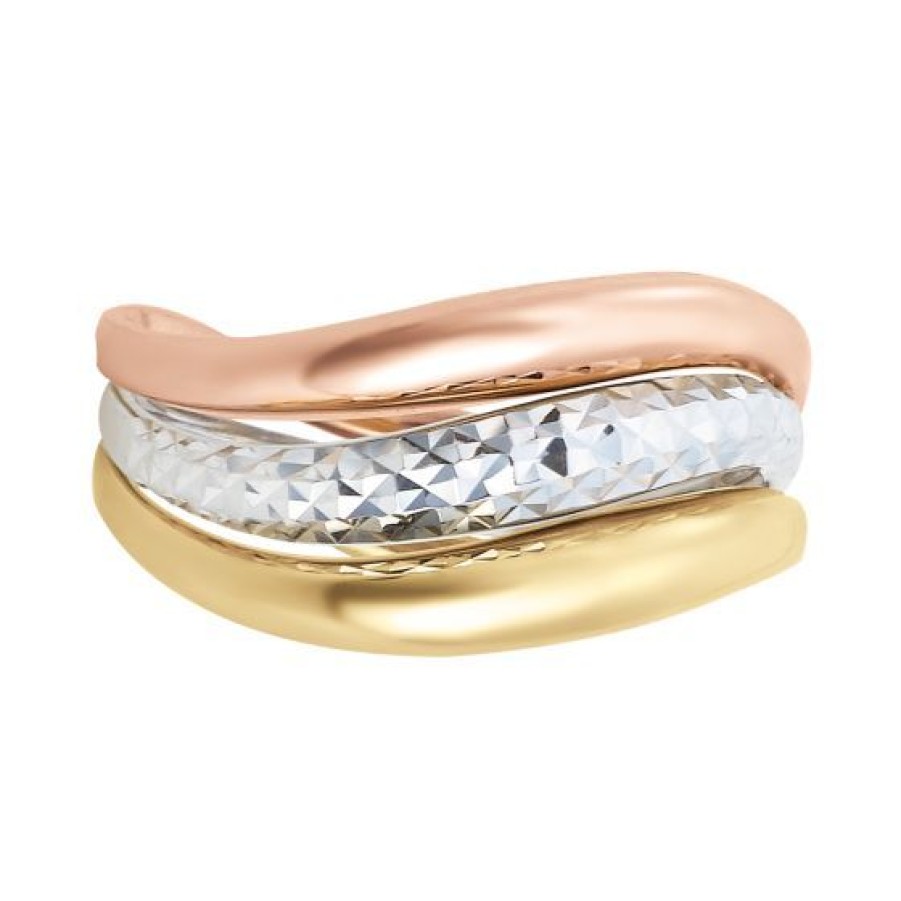 Joyeria Cristal Joyas | Anillo Dama Moderno Oro Florentino 14K