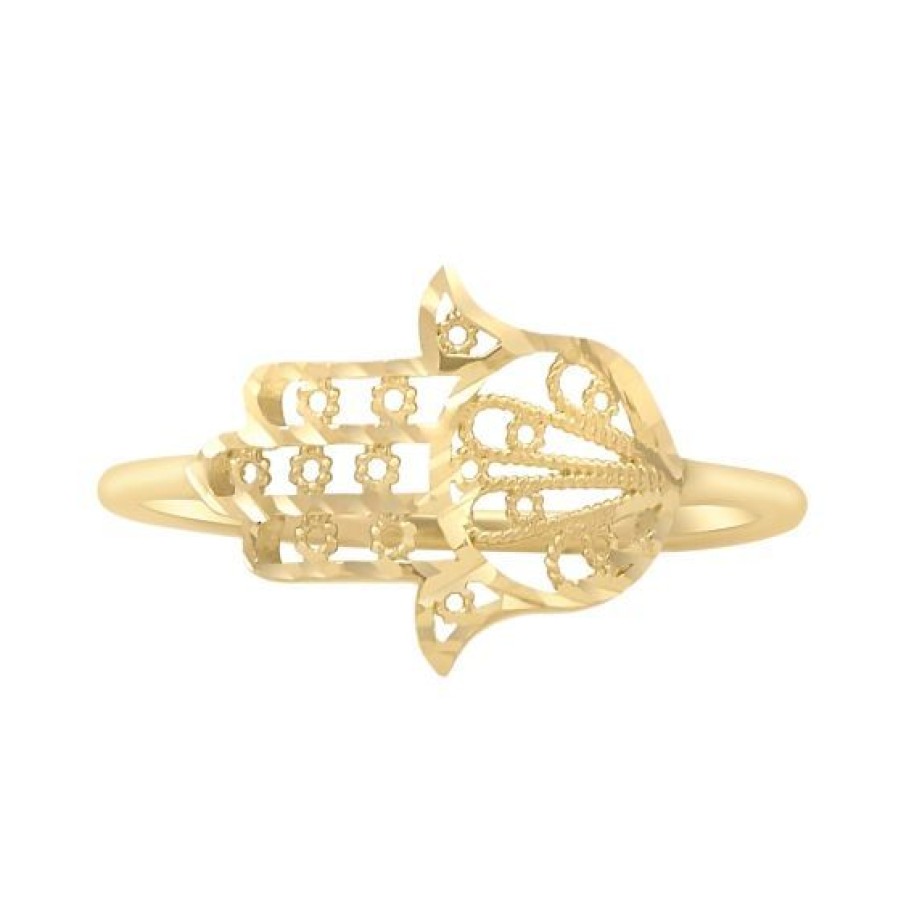 Joyeria Cristal Joyas | Anillo Mano De Fatima Oro 14K #8