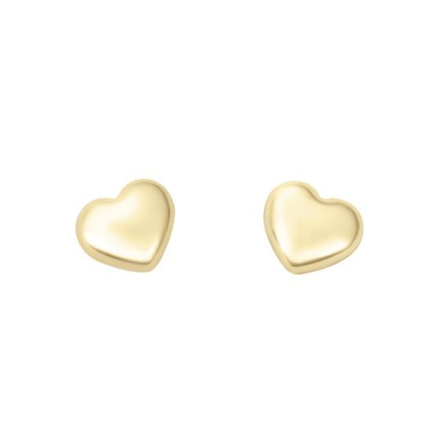 Joyeria Cristal Joyas | Aretes Corazon Oro Italiano 14K