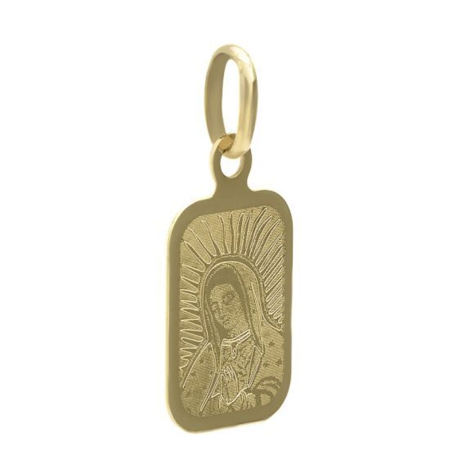 Joyeria Cristal Joyas | Medalla G Busto Cuadrada Oro 14K Laser