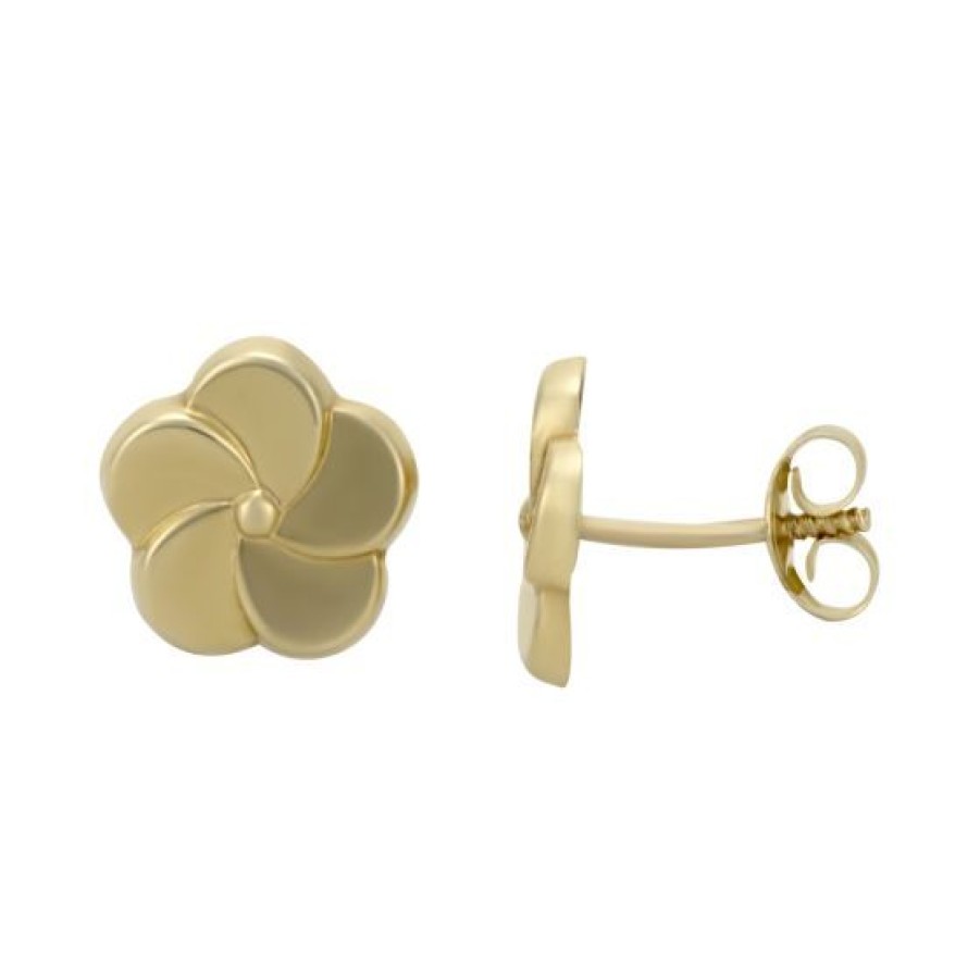 Joyeria Cristal Joyas | Aretes Flor Oro 14K