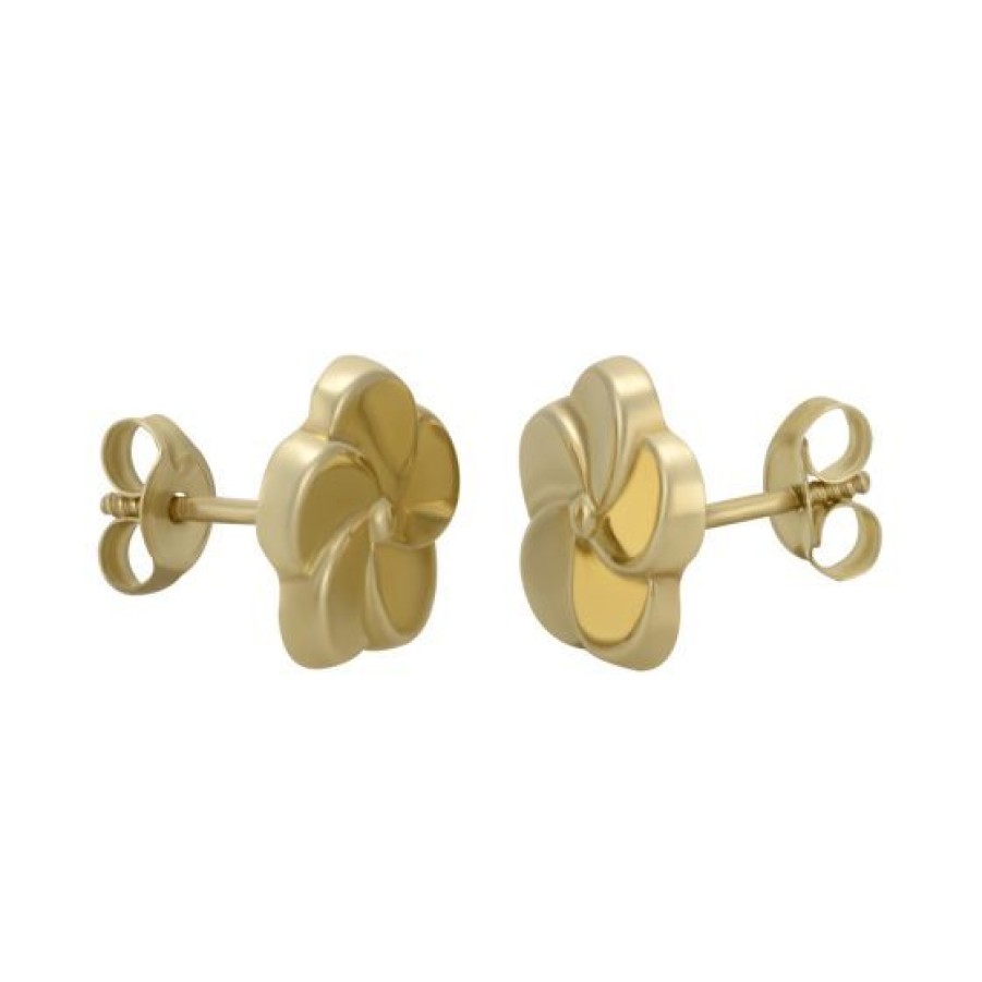 Joyeria Cristal Joyas | Aretes Flor Oro 14K