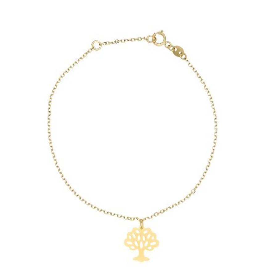 Joyeria Cristal Joyas | Pulsera Arbol De La Vida Oro 14K