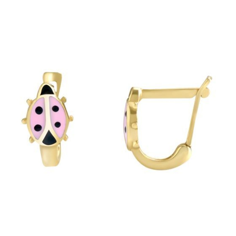 Joyeria Cristal Joyas | Aretes Catarina Rosa Oro 14K