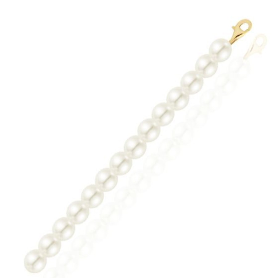 Joyeria Cristal Joyas | Pulsera De Perlas Con Oro 14K