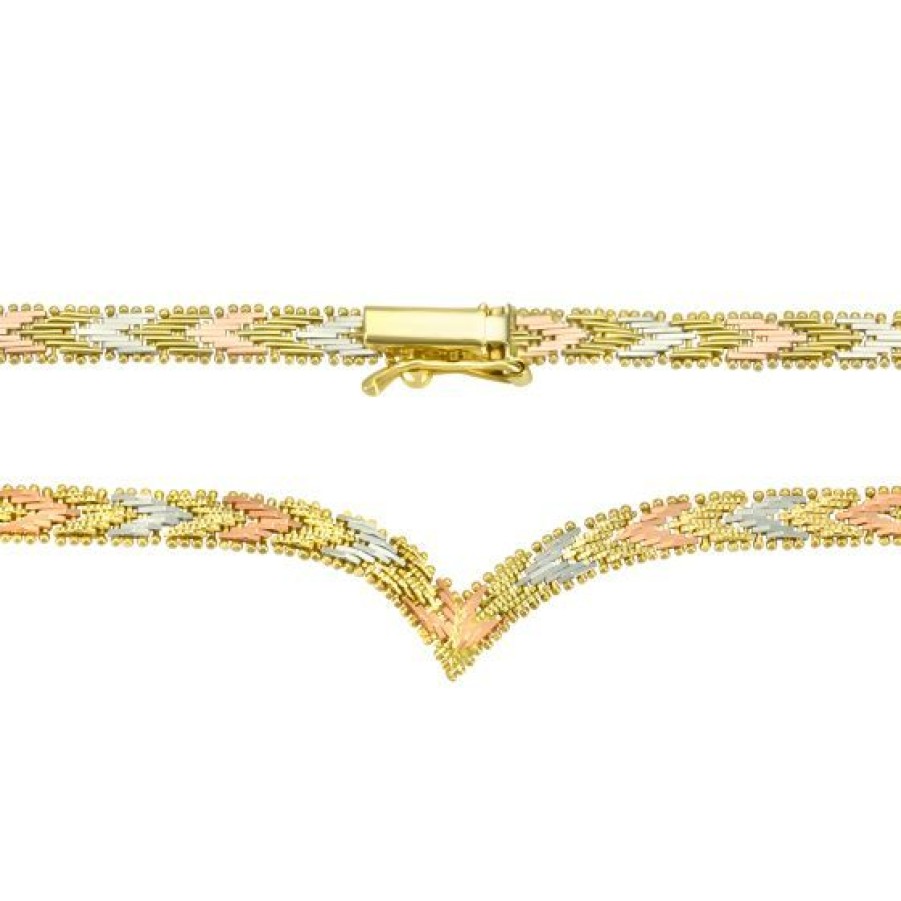 Joyeria Cristal Joyas | Gargantilla Flecha Boleada Oro 14K