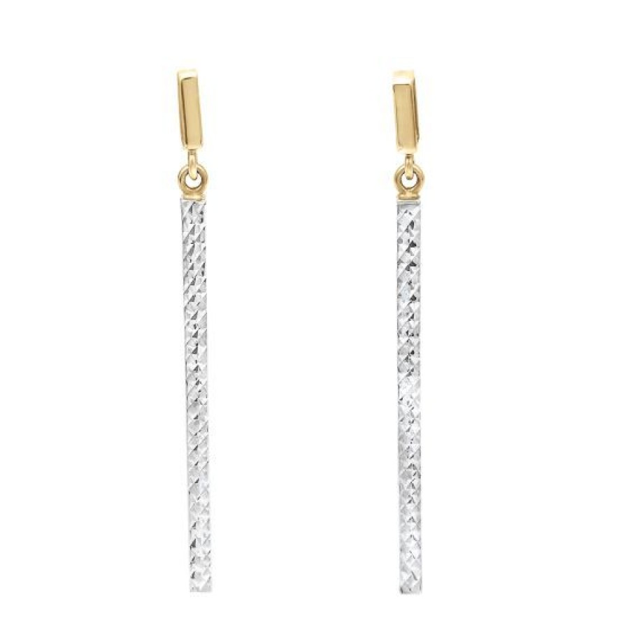 Joyeria Cristal Joyas | Aretes Oro Amarillo Y Blanco 14K