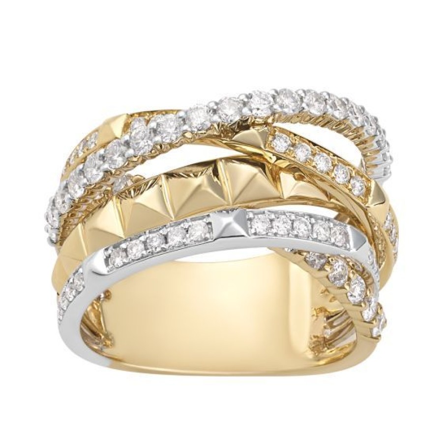 Joyeria Cristal Joyas | Anillo Oro Blanco Y Amarillo 18K Con 113 Puntos De Diamante