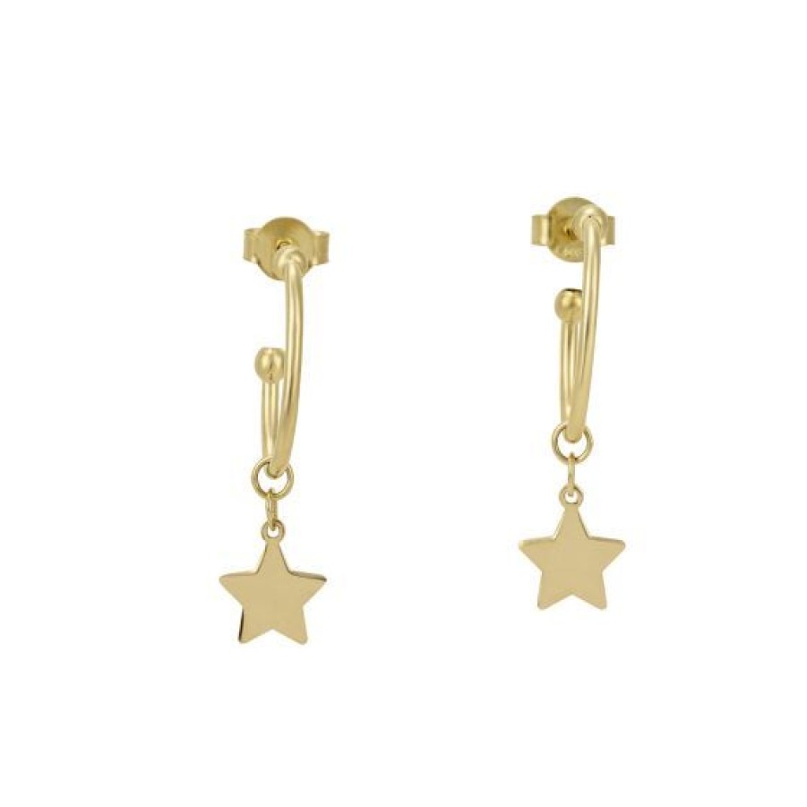 Joyeria Cristal Joyas | Aretes Estrella Oro 14K