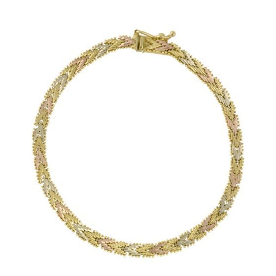 Joyeria Cristal Joyas | Pulsera Flecha Boleada Oro 14K