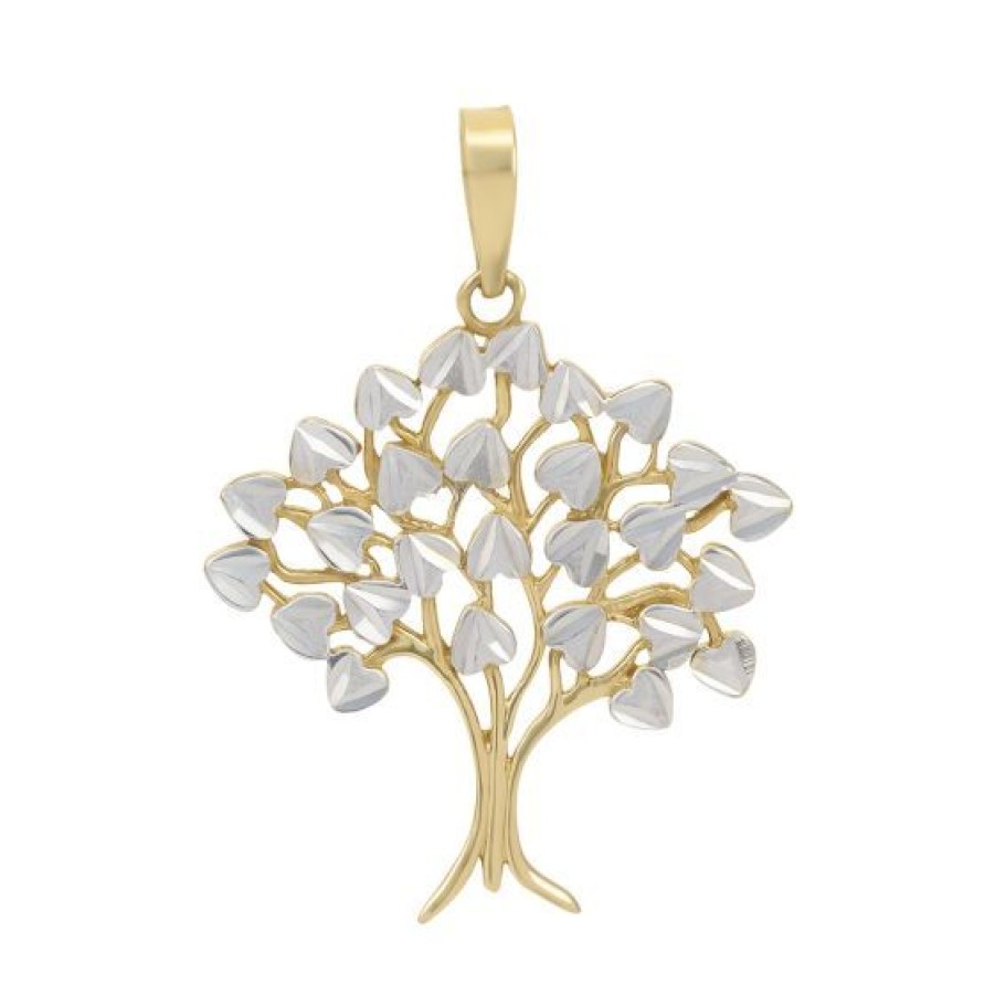 Joyeria Cristal Joyas | Dije Arbol De La Vida Oro Amarillo Y Blanco 14K