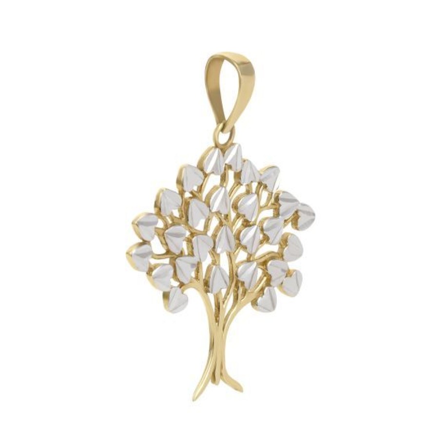 Joyeria Cristal Joyas | Dije Arbol De La Vida Oro Amarillo Y Blanco 14K