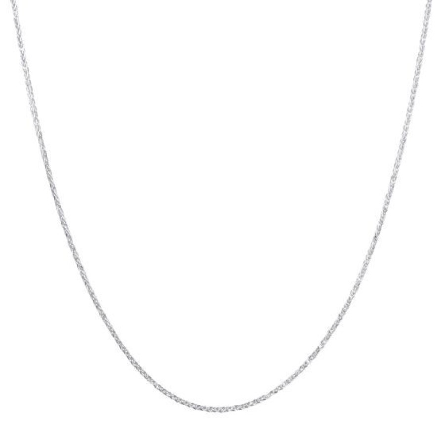 Joyeria Cristal Joyas | Cadena Espiga Oro Blanco 14K 40 Cm