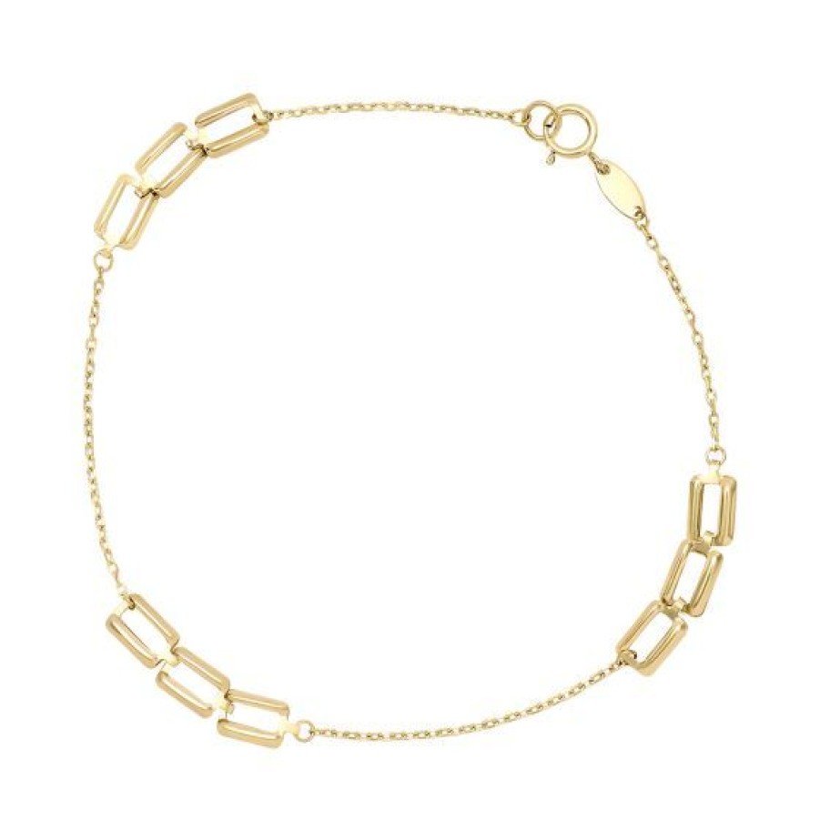 Joyeria Cristal Joyas | Pulsera Oro Blanco Y Amarillo 14K