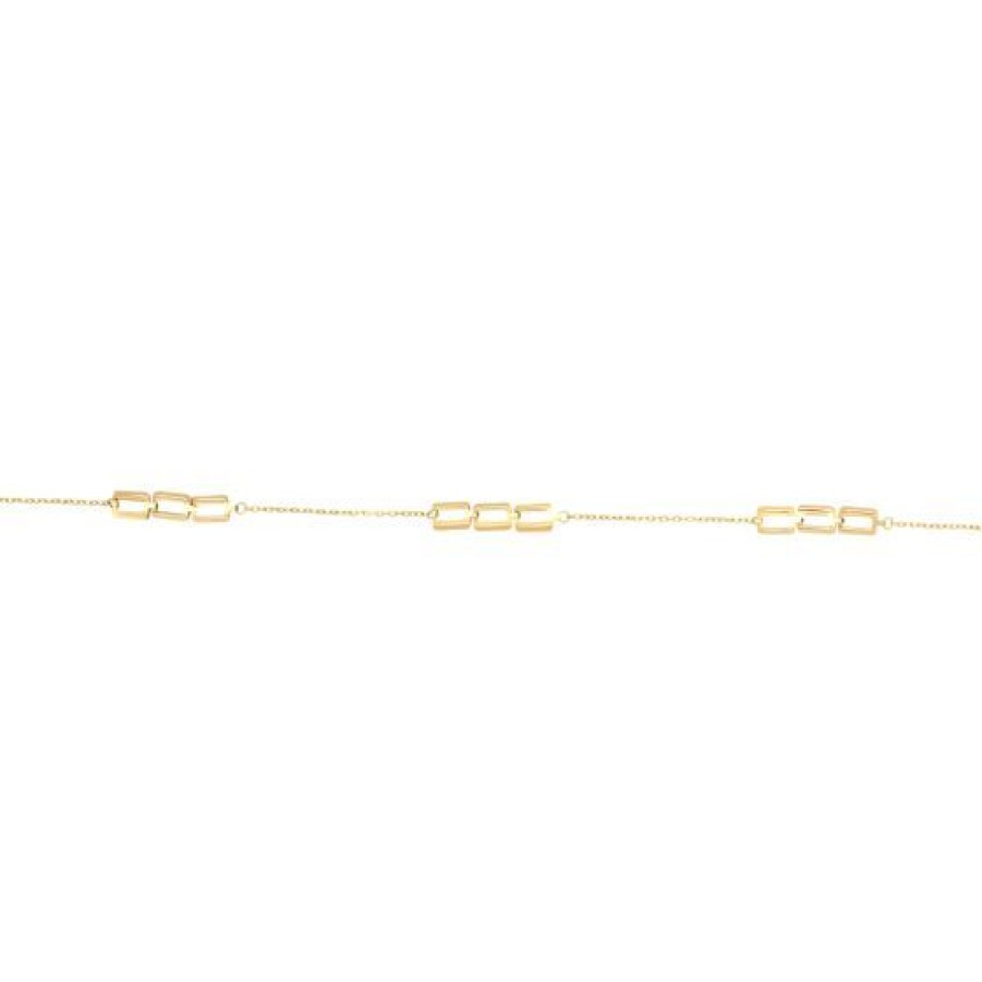 Joyeria Cristal Joyas | Pulsera Oro Blanco Y Amarillo 14K