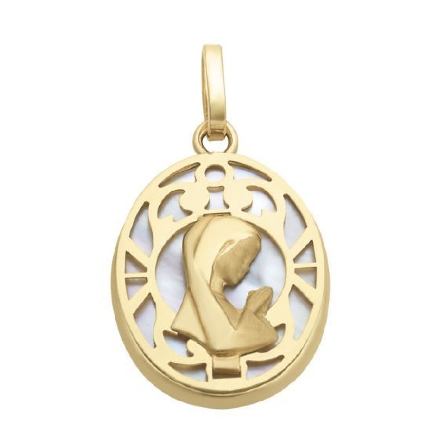 Joyeria Cristal Joyas | Medalla Oro 14K Madre Perla