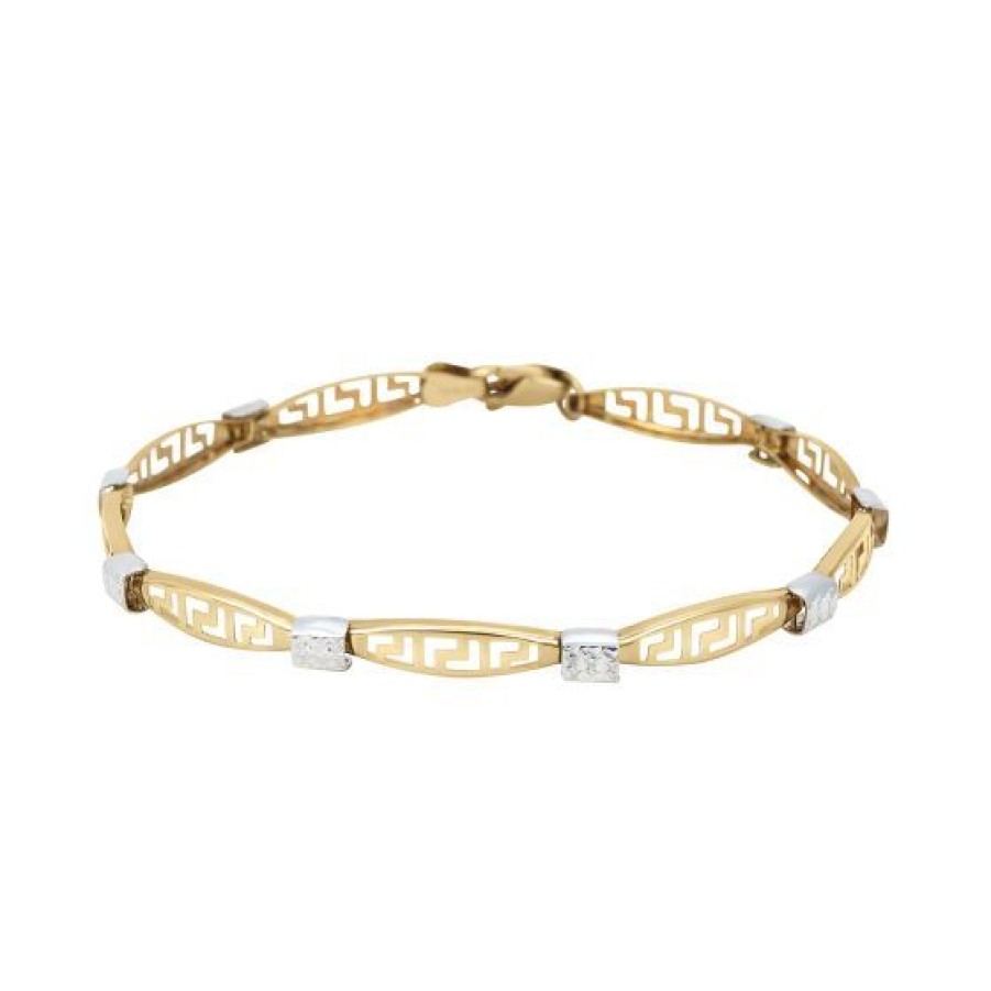 Joyeria Cristal Joyas | Pulsera Dama Oro Amarillo Y Blanco 14K