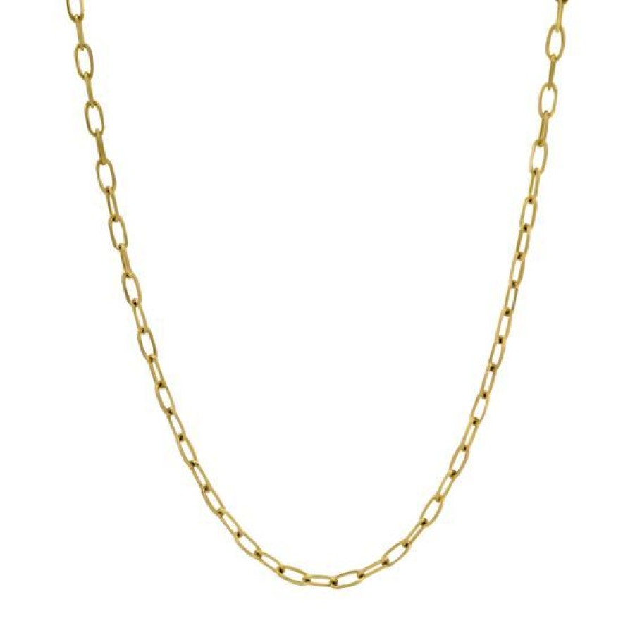 Joyeria Cristal Joyas | Gargantilla Paper Clip Oro 14K 41 Cm Diamantada