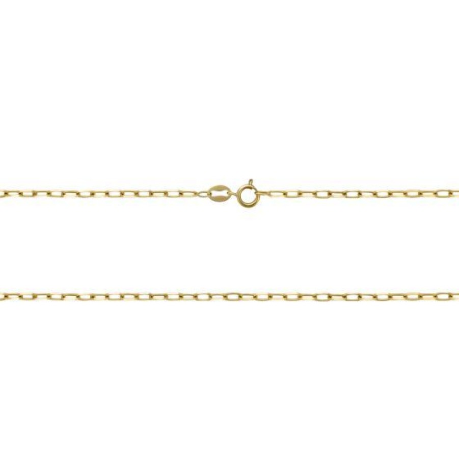 Joyeria Cristal Joyas | Gargantilla Paper Clip Oro 14K 41 Cm Diamantada