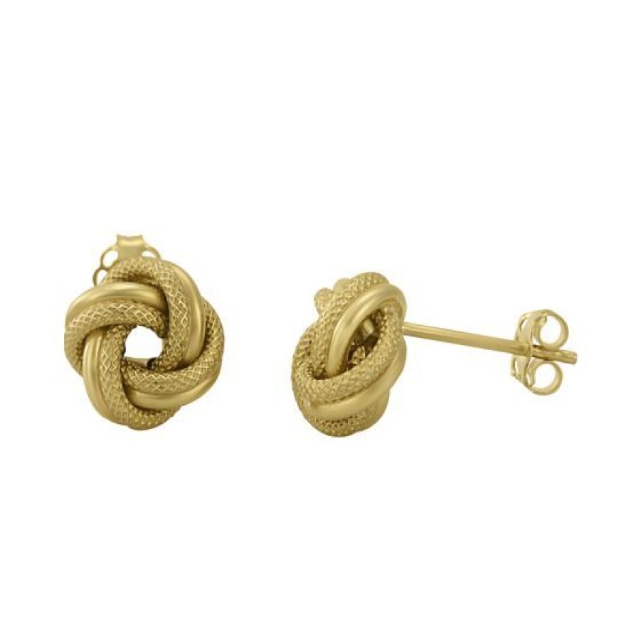 Joyeria Cristal Joyas | Aretes Nudo Mediano Oro 14K