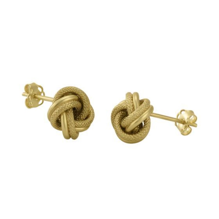 Joyeria Cristal Joyas | Aretes Nudo Mediano Oro 14K