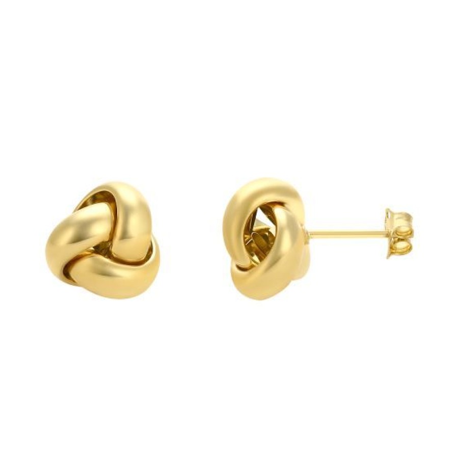 Joyeria Cristal Joyas | Aretes Nudo Liso Oro 14K