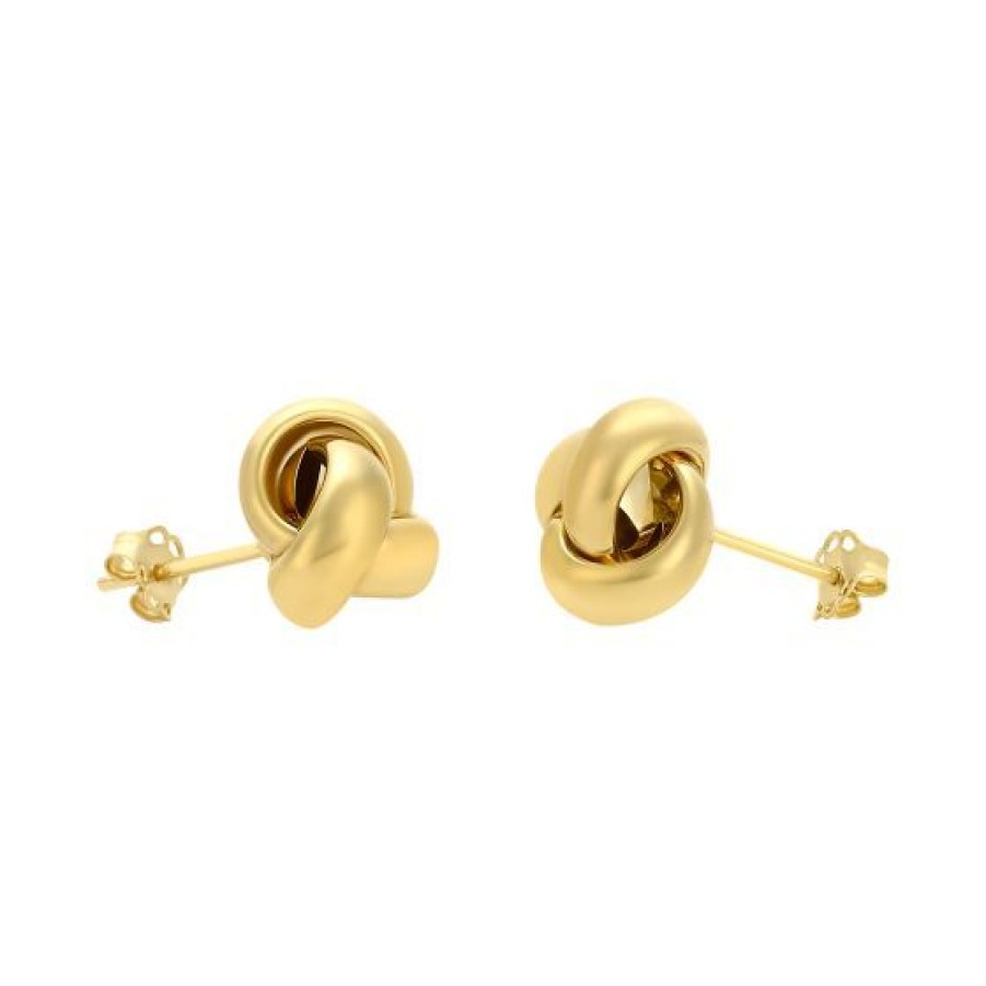 Joyeria Cristal Joyas | Aretes Nudo Liso Oro 14K