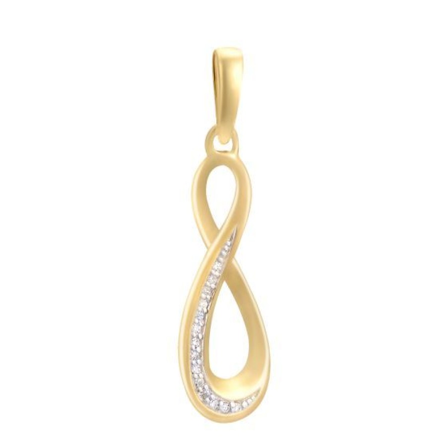 Joyeria Cristal Joyas | Dije Oro 14K Con 2 Puntos De Diamante