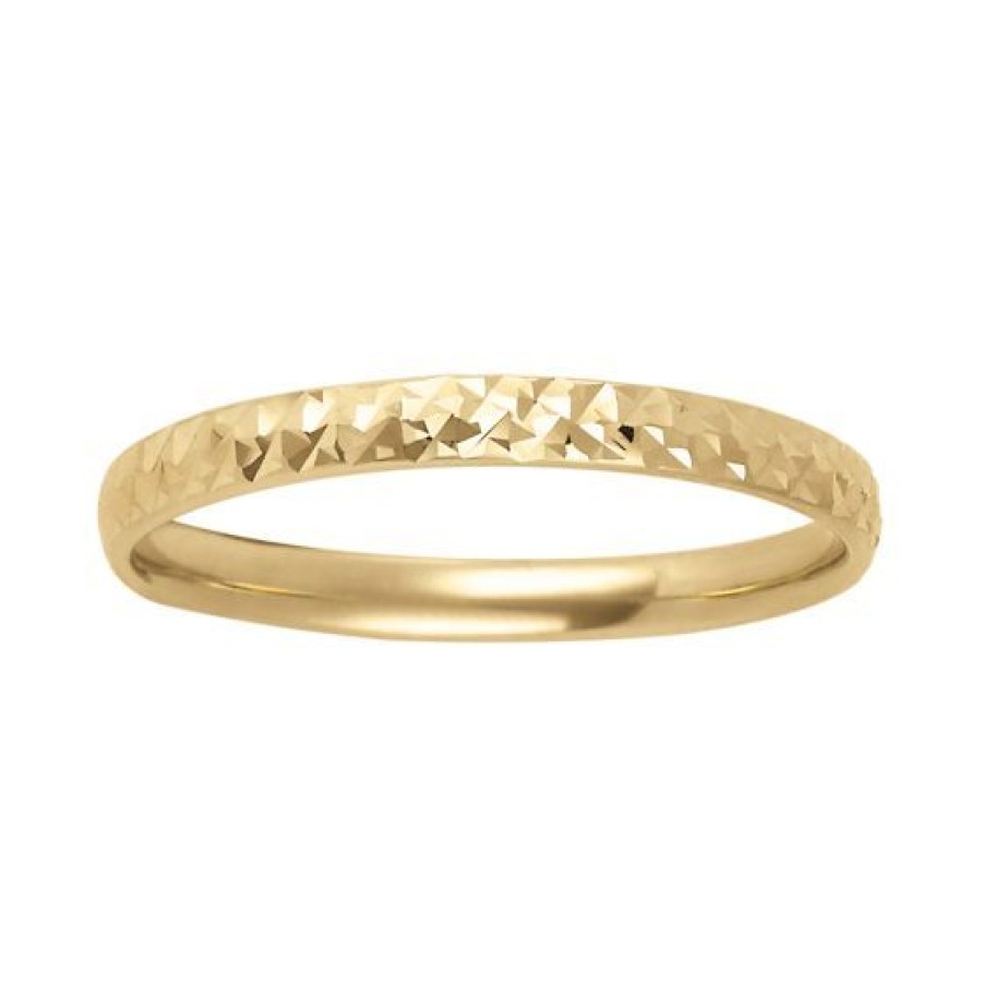 Joyeria Cristal Joyas | Anillo Dama Oro 14K Pulido Texturizado