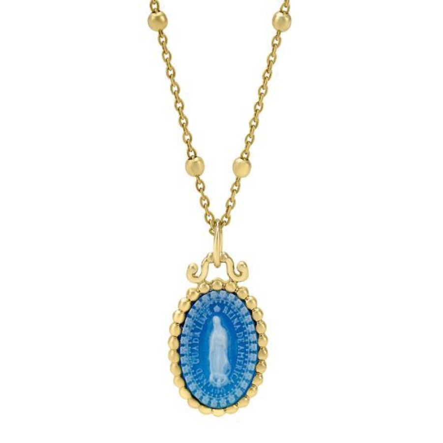 Joyeria Cristal Joyas | Medalla Princesa Virgen De Guadalupe Con Plata .925 Chapa De Oro 18K