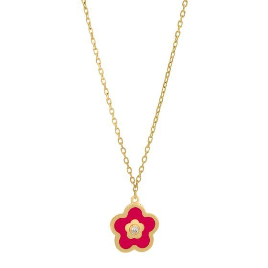 Joyeria Cristal Joyas | Cadena Con Dije Flor Oro 14K