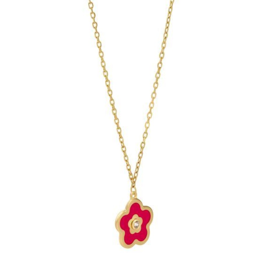 Joyeria Cristal Joyas | Cadena Con Dije Flor Oro 14K