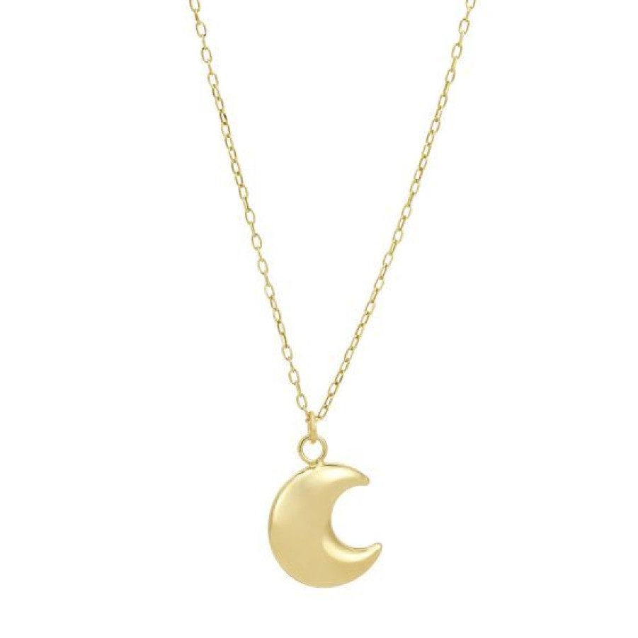 Joyeria Cristal Joyas | Cadena Con Dije Luna Oro 14K Pulido